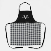 TrendBlack & White Buffalo Kariert Mit Monogramm Schürze (Vorderseite)