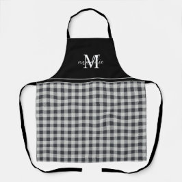 TrendBlack & White Buffalo Kariert Mit Monogramm Schürze