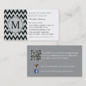 TrendBlack Zickzack Zigzag Monogram Hairstylist Visitenkarte (Vorne/Hinten)