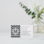 TrendBlack Zickzack Zigzag Monogram Hairstylist Visitenkarte (Stehend Vorderseite)