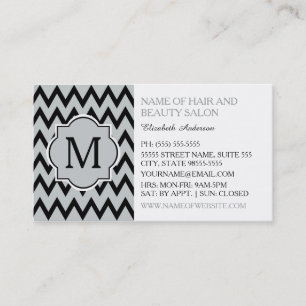 TrendBlack Zickzack Zigzag Monogram Hairstylist Visitenkarte