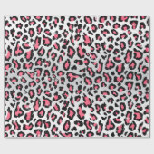 Trendblase-Gummi rosa Leoparden Tierdruck Geschenkpapier (Flach)
