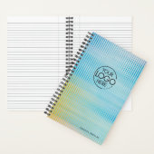 Trendblau-gelb-prismatisches Glas Modern Logo Notizblock (Innen)