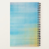 Trendblau-gelb-prismatisches Glas Modern Logo Notizblock (Rückseite)