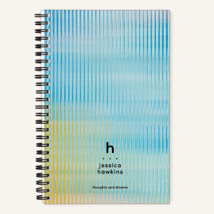 Trendblau-gelbes Prismatikglas Modernes Monogramm Notizblock