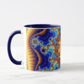 Trendblau, orange und gelb tasse (Links)