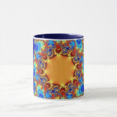 Trendblau, orange und gelb tasse (Zentrum)