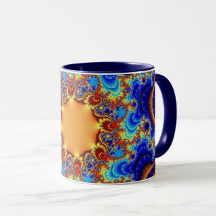 Trendblau, orange und gelb tasse