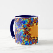 Trendblau, orange und gelb tasse (Vorderseite Links)