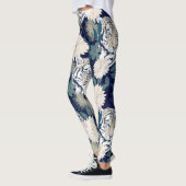 Trendblau Tiger Animal Watercolor Blumendesign Leggings (Links)
