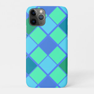 Trendblau und grünes Diamantmuster Case-Mate iPhone Hülle