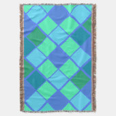 Trendblau und grünes Diamantmuster Decke (Vorderseite Vertikal)
