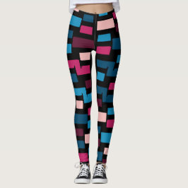 Trendblau und rosa Stadtnacht Cooles Zuhause-Muste Leggings