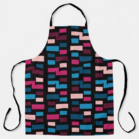 Trendblau und rosa Stadtnacht Cooles Zuhause-Muste Schürze (Vorderseite)