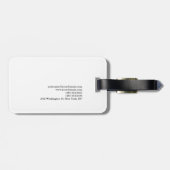 Trendblau weiß Minimalistisch Modern Monogram Gepäckanhänger (Rückseite horizontal)