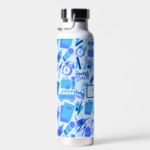 Trendblau zurück zur Schulform Trinkflasche (Rechts)