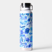 Trendblau zurück zur Schulform Trinkflasche (Rückseite)