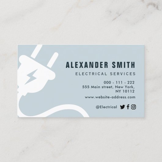 Trendblaue Betriebskarte Visitenkarte (Rückseite)