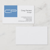 Trendblaue, moderne Monogram-Visitenkarte Visitenkarte (Vorne/Hinten)