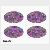 Trendblaue Rosa Gold Glitzer Blank Template Ovaler Aufkleber (Blatt)