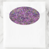 Trendblaue Rosa Gold Glitzer Blank Template Ovaler Aufkleber (Tasche)