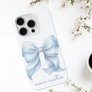 Trendblauer Bow Personalisiert mit Name Monogram Case-Mate iPhone Hülle