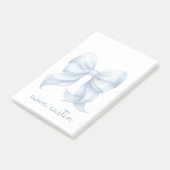 Trendblauer Bow Personalisiert mit Name Monogram Post-it Klebezettel (angewinkelt)