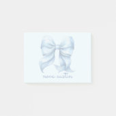 Trendblauer Bow Personalisiert mit Name Monogram Post-it Klebezettel (Vorderseite)