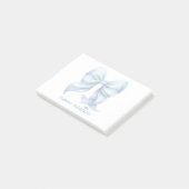 Trendblauer Bow Personalisiert mit Name Monogram Post-it Klebezettel (angewinkelt)