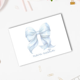 Trendblauer Bow Personalisiert mit Name Monogram Post-it Klebezettel