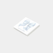 Trendblauer Bow Personalisiert mit Name Monogram Post-it Klebezettel (angewinkelt)