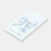Trendblauer Bow Personalisiert mit Name Monogram Post-it Klebezettel (angewinkelt)