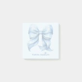 Trendblauer Bow Personalisiert mit Name Monogram Post-it Klebezettel (Vorderseite)