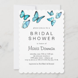 Trendblaues, blaues Brautparty in Aquarellfarbe Einladung