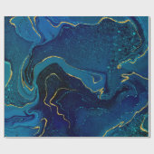 Trendblaues türkisfarbenes Marmordesign Geschenkpapier (Flach)