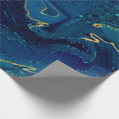 Trendblaues türkisfarbenes Marmordesign Geschenkpapier (Ecke)