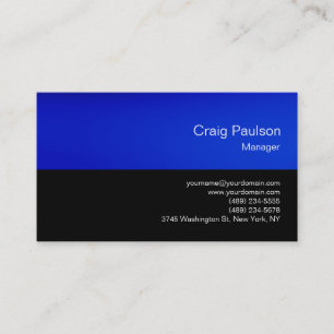 TrendBlue Black Chic Moderne Business Card Visitenkarte