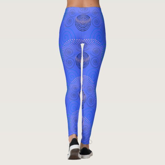 Trendblue Hypnotic Wirbel Pattern Leggings (Rückseite)
