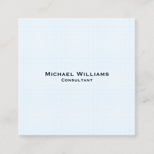 TrendBlue Karos Moderne Minimalistische Berufliche Quadratische Visitenkarte (Vorderseite)
