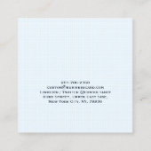 TrendBlue Karos Moderne Minimalistische Berufliche Quadratische Visitenkarte (Rückseite)