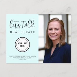 Trendblue Real Anwesen Marketing Add Logo Postkarte