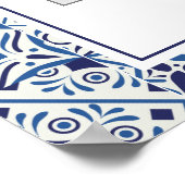 Trendblue tiles Brautparty Foto Booth Poster (Ecke)