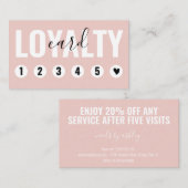 Trendblush Pink White Customer Loyalty Card Treuekarte (Vorne/Hinten)