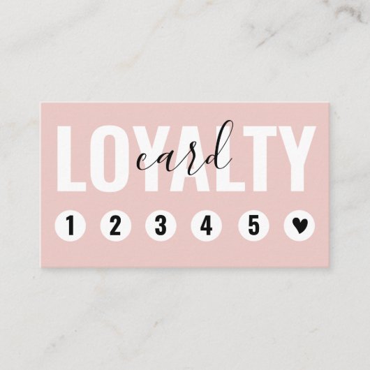 Trendblush Pink White Customer Loyalty Card Treuekarte (Vorderseite)