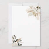 Trendbogen Pampas Grüne Einladung (Rückseite)