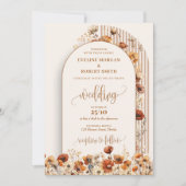 Trendbohy bogengetrocknete Terrakotta-Wildblumen R Einladung (Vorderseite)