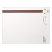 Trendbraune Streifen-Gold-Logo Notizblock (Vorderseite)