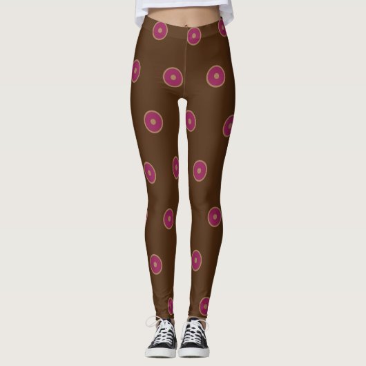 Trendbraune und rosa abstrakte Muster Leggings (Vorderseite)