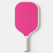 Trendbräunlich Hübsch rosa Oval Honeycomb Muster Pickleball Schläger (Rückseite)
