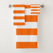 Trendbright Summer Hot Orange Stripes Badhandtuch Set (Insitu)